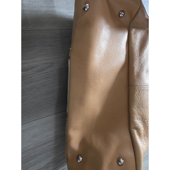 Tignanello Two-Tone Pebble Leather Tote Bag With Dual Shoulder Straps - Picture 8 of 13